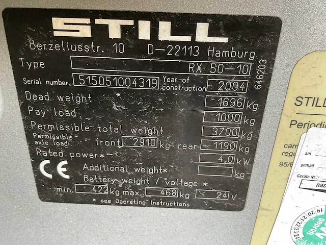 2004 still rx50-10 vorkheftruck - afbeelding 3 van  12