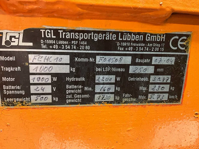 2004 tgl fehc 10 palletstapelaar - afbeelding 4 van  12