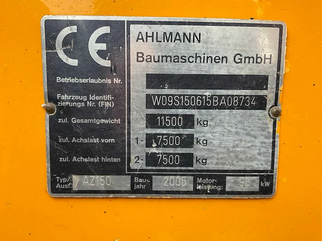 2005 ahlmann az150 shovel - afbeelding 38 van  43
