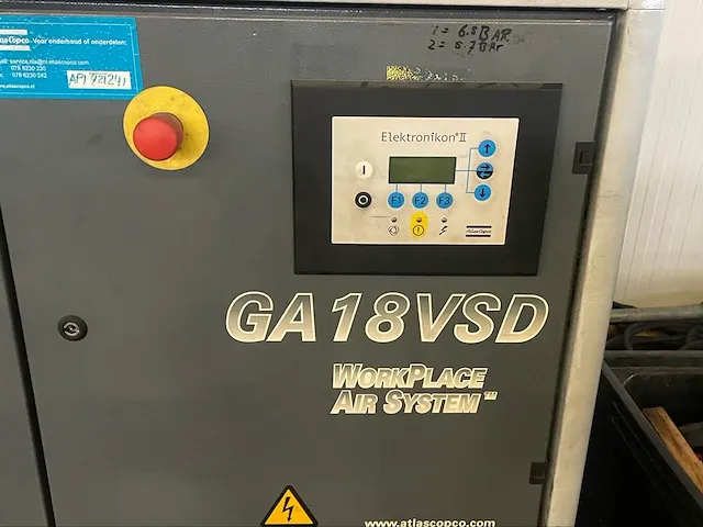 2005 atlas copco ga18vsd schroefcompressor - afbeelding 2 van  4