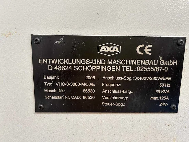 2005 axa vhc-3-3000-m/50/e cnc bewerkingscentrum - afbeelding 11 van  19