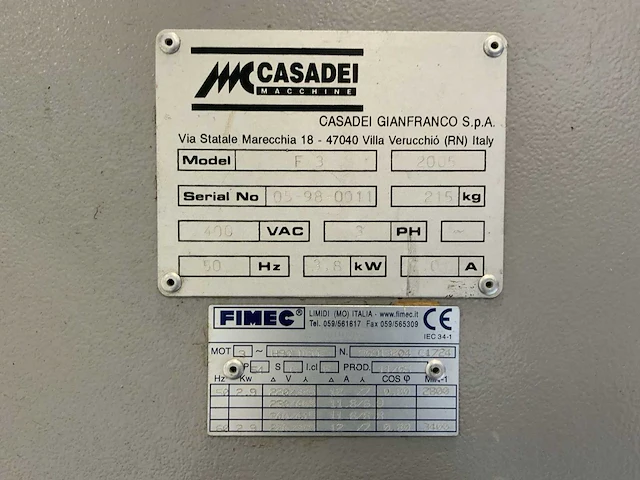 2005 casadei f3 kantenfreesmachine - afbeelding 4 van  12