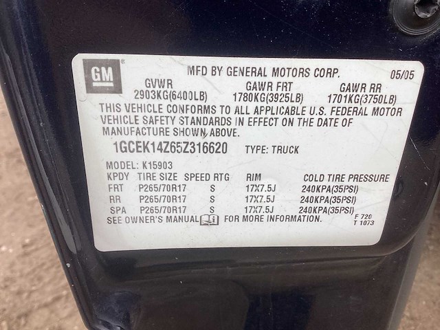 2005 chevrolet silverado personenauto - afbeelding 13 van  13