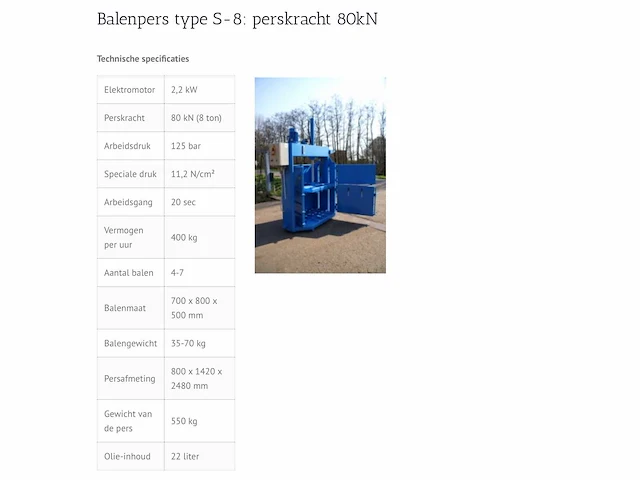 2005 d.debreuk s8b hydraulische pers - afbeelding 2 van  10