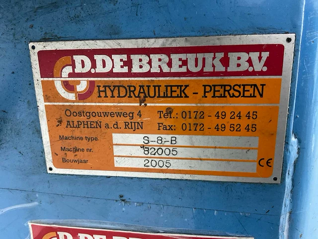 2005 d.debreuk s8b hydraulische pers - afbeelding 10 van  10