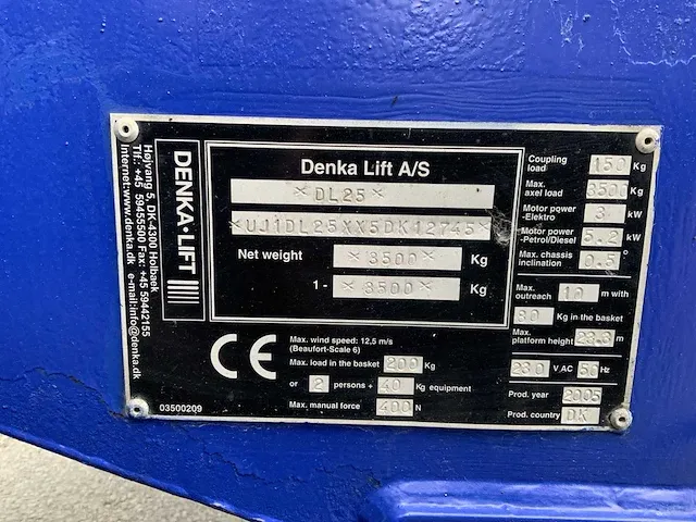 2005 denkalift dl25 hoogwerker - afbeelding 18 van  25
