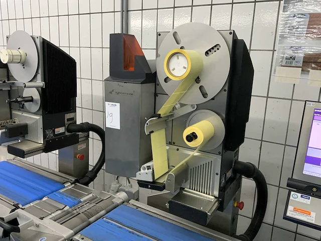 2005 espera es7001 weigh price labeler inclusief roterende tafel - afbeelding 7 van  9