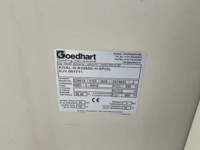 2005 goedhart koal g s2265e h 8p(s) condensor - afbeelding 9 van  9