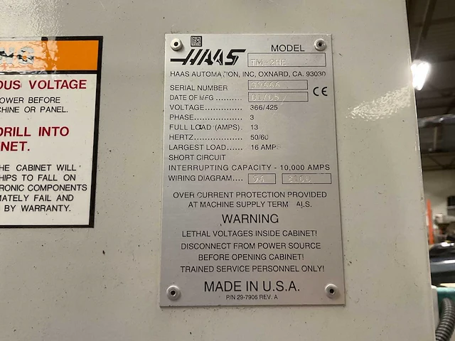 2005 haas tm-2he cnc freesmachine - afbeelding 9 van  9