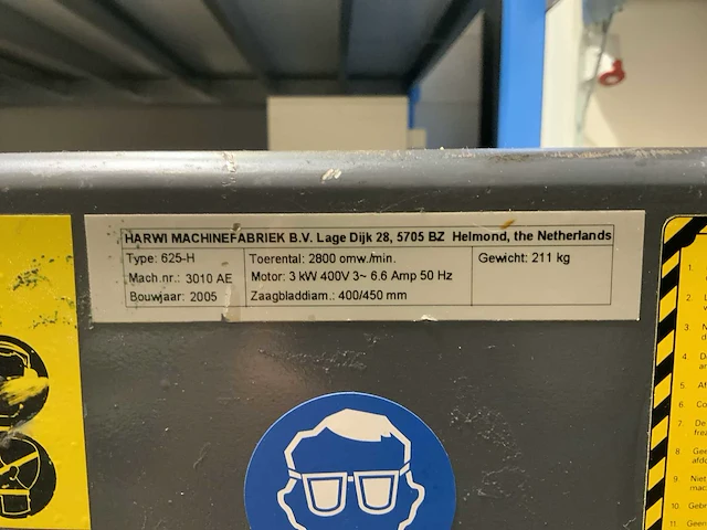 2005 harwi 625-h radiaal afkortcirkelzaagmachine - afbeelding 4 van  12