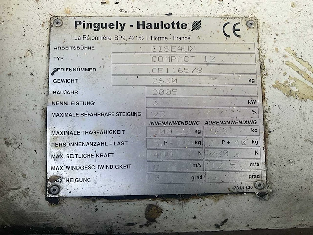 2005 haulotte compact 12 hoogwerker - afbeelding 6 van  7