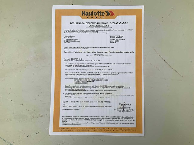 2005 haulotte compact10n hoogwerker - afbeelding 11 van  19