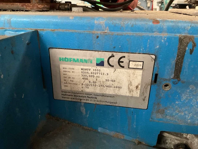 2005 hofmann monty 3550 banden de-en montageapparaat - afbeelding 8 van  8