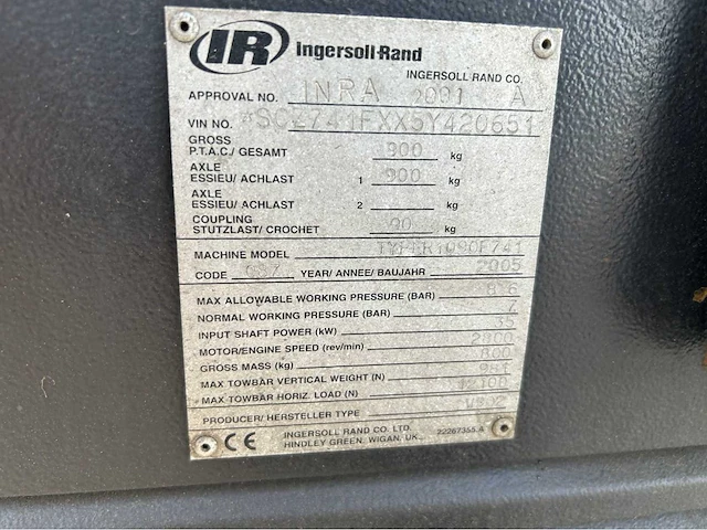 2005 ingersoll rand r1090f741 luchtcompressor - afbeelding 14 van  21