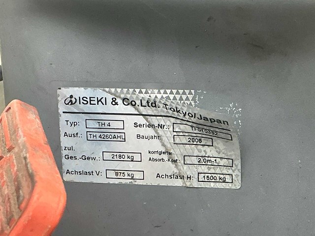 2005 iseki 4260 th4 minitractor - afbeelding 20 van  27