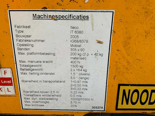 2005 iteco it6080 hoogwerker - afbeelding 11 van  21