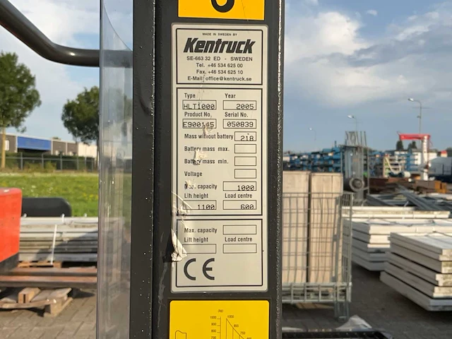 2005 kentruck hlt1000 palletwagen - afbeelding 8 van  8