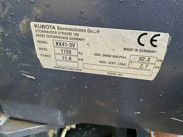 2005 kubota kx41-3v minigraafmachine - afbeelding 7 van  27