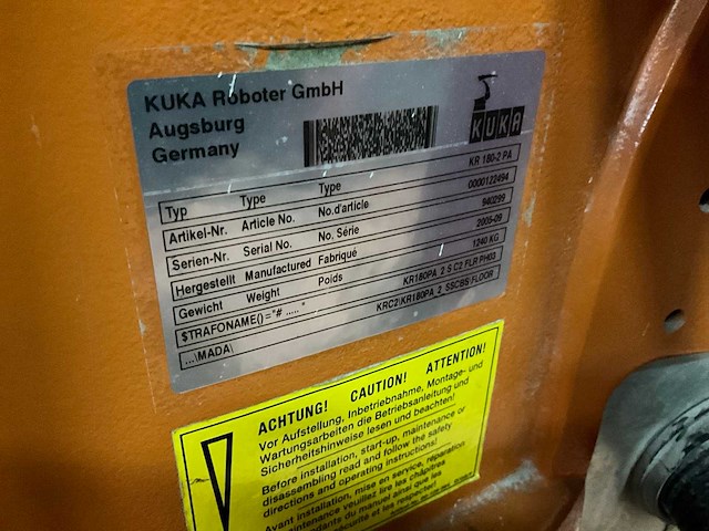2005 kuka kr 180-2 pa 4-assige robotarm - afbeelding 3 van  11