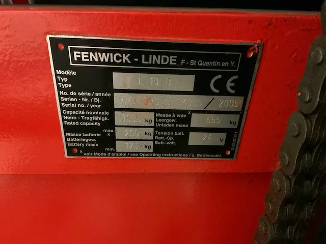 2005 linde l10b stapelaar - afbeelding 6 van  10
