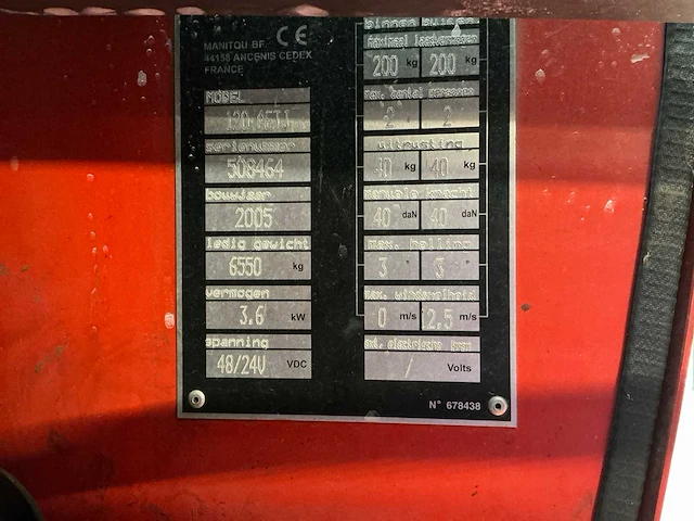 2005 manitou 120aetj hoogwerker - afbeelding 17 van  24