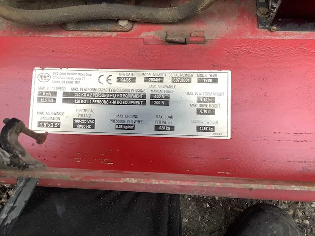 2005 mec 2034n hoogwerker - afbeelding 2 van  10