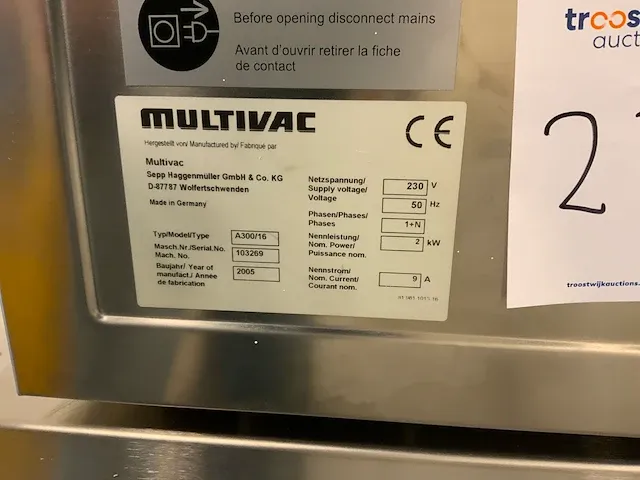 2005 multivac a300/16 vacuümmachine - afbeelding 10 van  13