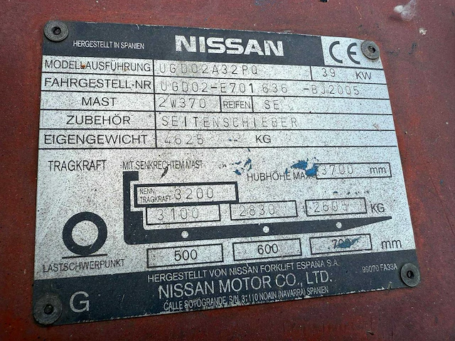 2005 nissan ugd02a32pq vorkheftruck - afbeelding 7 van  15