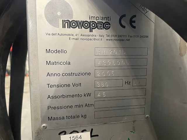 2005 novopac anl 150 glas inpakmachine en folie snijmachine - afbeelding 2 van  36