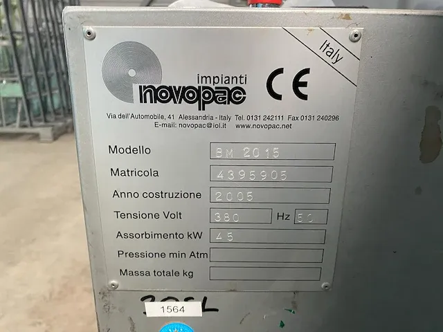 2005 novopac anl 150 glas inpakmachine en folie snijmachine - afbeelding 35 van  36