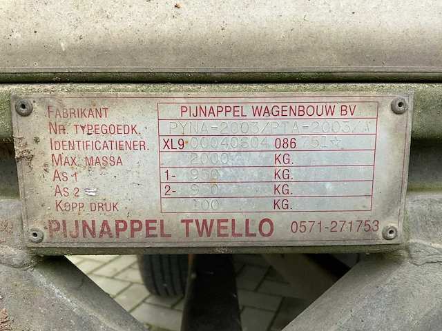 2005 pijnappel pyna-2003/pta-2003/a aanhangwagen - afbeelding 3 van  12