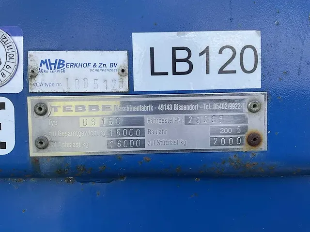2005 tebbe ds 160 mestverspreider - afbeelding 12 van  12