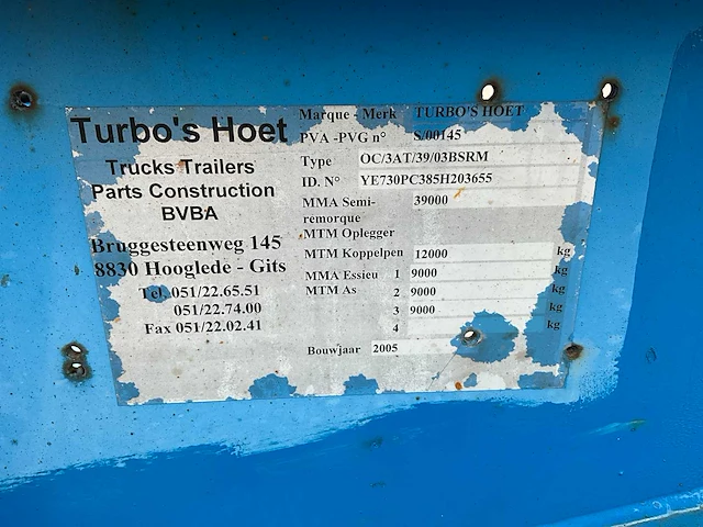 2005 turbo’s hoet container chassis - afbeelding 19 van  26