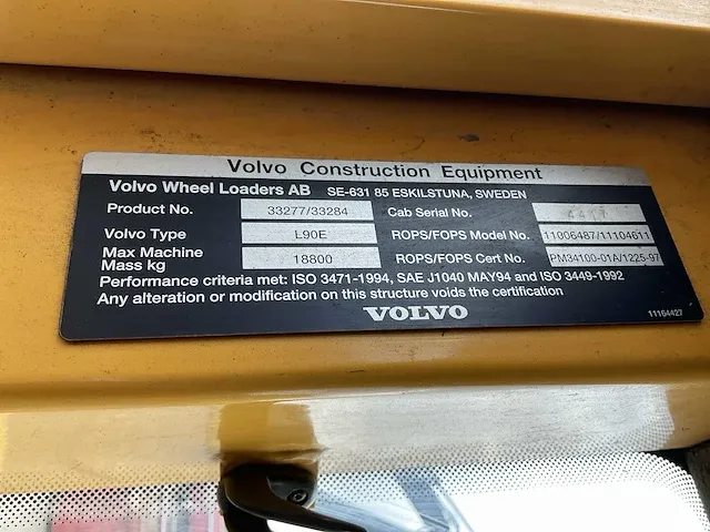 2005 volvo l90e shovel - afbeelding 33 van  45
