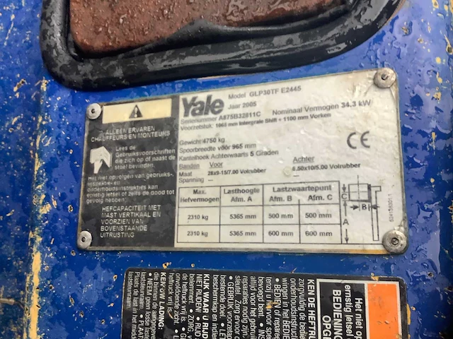 2005 yale glp30tf vorkheftruck - afbeelding 6 van  16