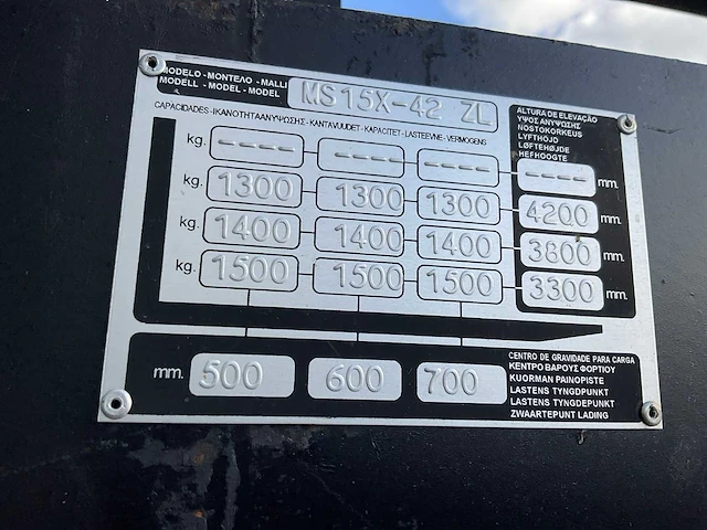 2005 yale ms15x-42 zl stapelaar - afbeelding 2 van  11