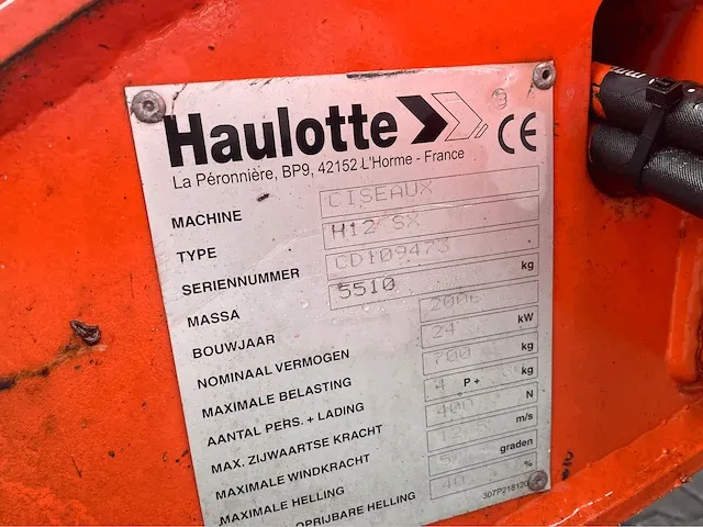 2006 - haulotte - h12sx 4x4 - ruwterrein schaarhoogwerker - afbeelding 10 van  21