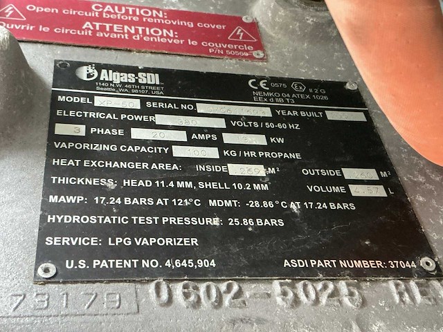 2006 algas-sdi xp50 verdamper lpg/propaan - afbeelding 5 van  13