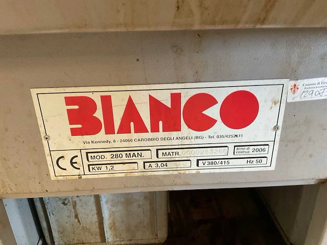2006 bianco mod.280man metalen horizontale bandzaagmachine - afbeelding 8 van  8