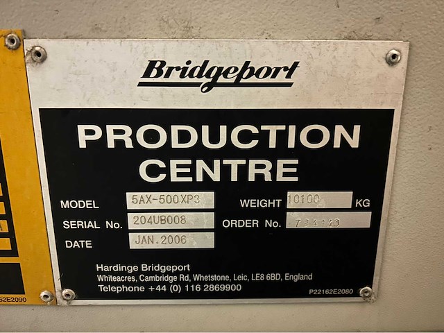 2006 bridgeport 5ax-500 xp3 cnc universele machinecentrum - afbeelding 8 van  16