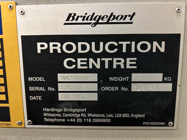 2006 bridgeport vmc 1000xp3 cnc universeel machinecentrum - afbeelding 10 van  18