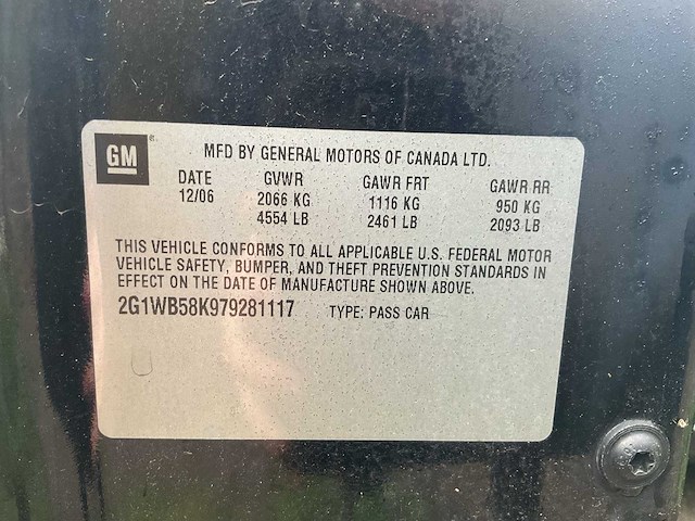 2006 chevrolet sedan impala ls flexfuel personenauto - afbeelding 19 van  19