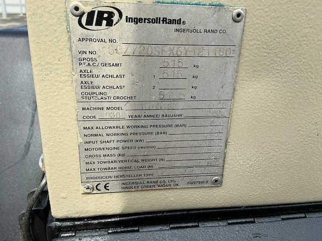 2006 doosan 7/20 luchtcompressor - afbeelding 8 van  16