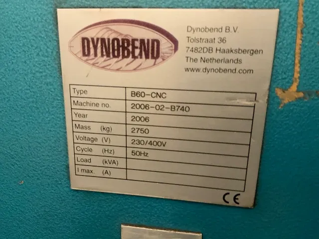2006 dynobend cnc doornbuigmachine - afbeelding 3 van  20