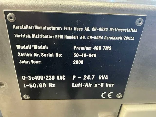 2006 epm premium 400 tms pcb-soldeermachine - afbeelding 10 van  18