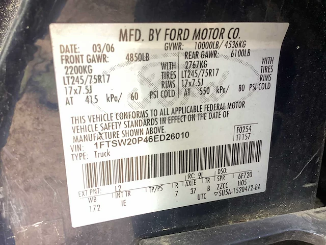 2006 ford f 250 pickup personenauto - afbeelding 13 van  13