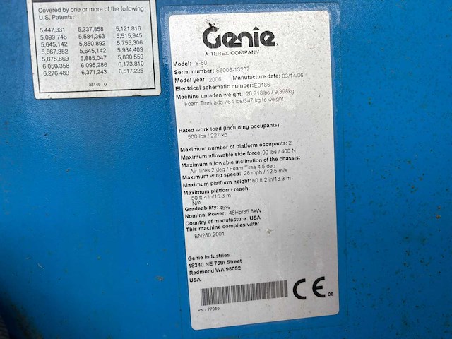 2006 genie s-60 hoogwerker - afbeelding 2 van  12
