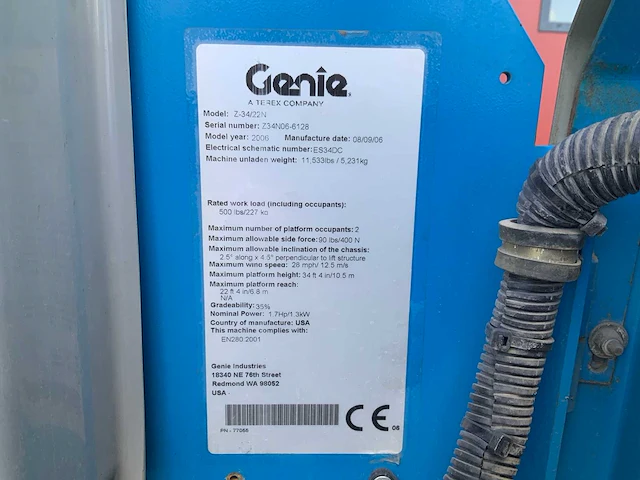 2006 genie z-34/22n hoogwerker - afbeelding 26 van  35
