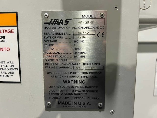 2006 haas vf-3 bhe cnc universele bewerkingscentra - afbeelding 15 van  15