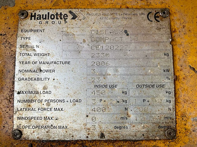 2006 haulotte compact 10 hoogwerker - afbeelding 4 van  12